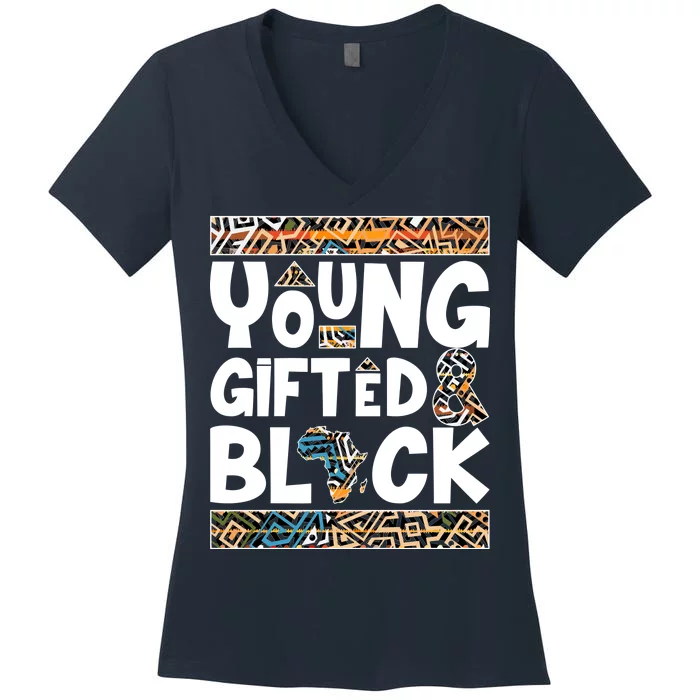 Young Gifted And Black Women's V-Neck T-Shirt