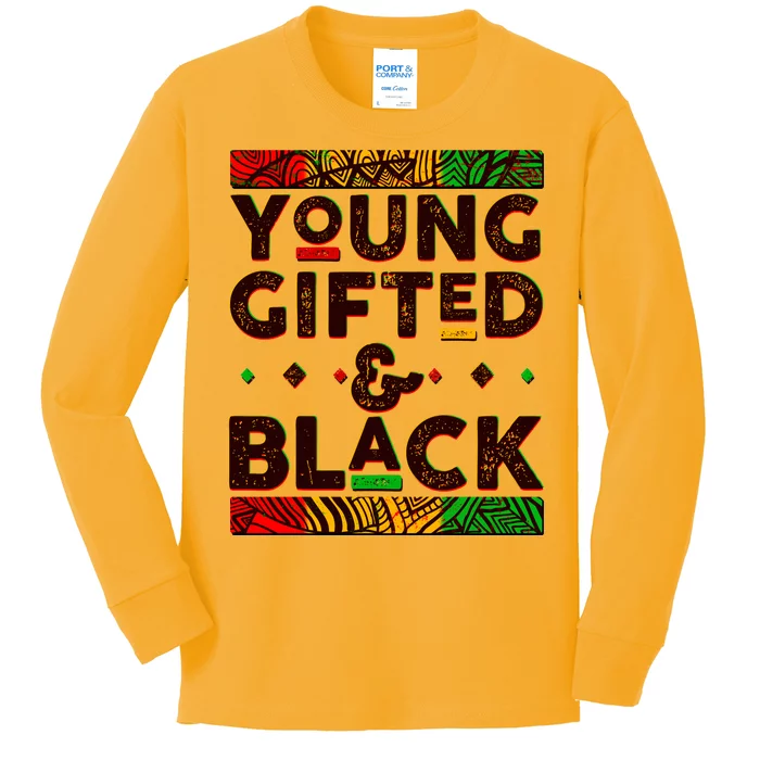 Young Gifted And Black African Colors Kids Long Sleeve Shirt