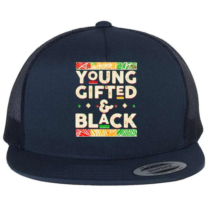 Young Gifted And Black African Colors Flat Bill Trucker Hat