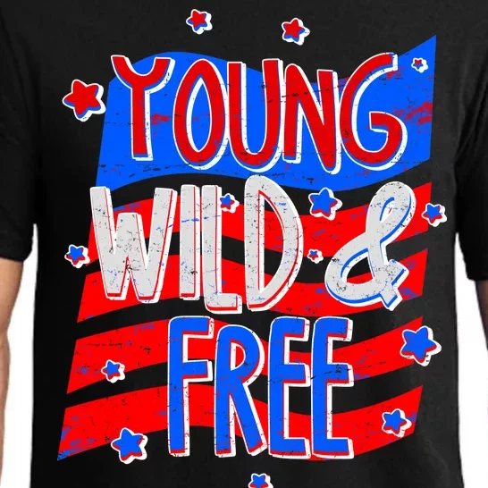 Young Wild & Free Red White & Blue Pajama Set