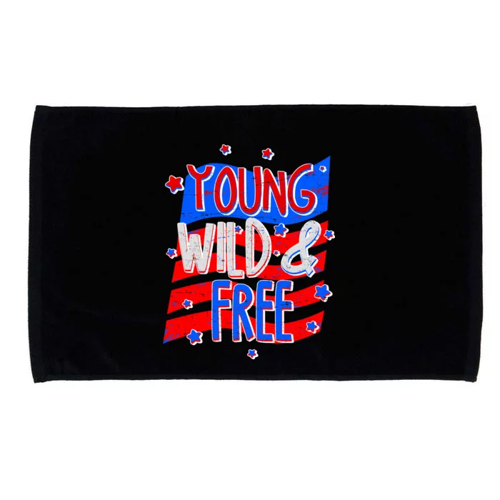 Young Wild & Free Red White & Blue Microfiber Hand Towel