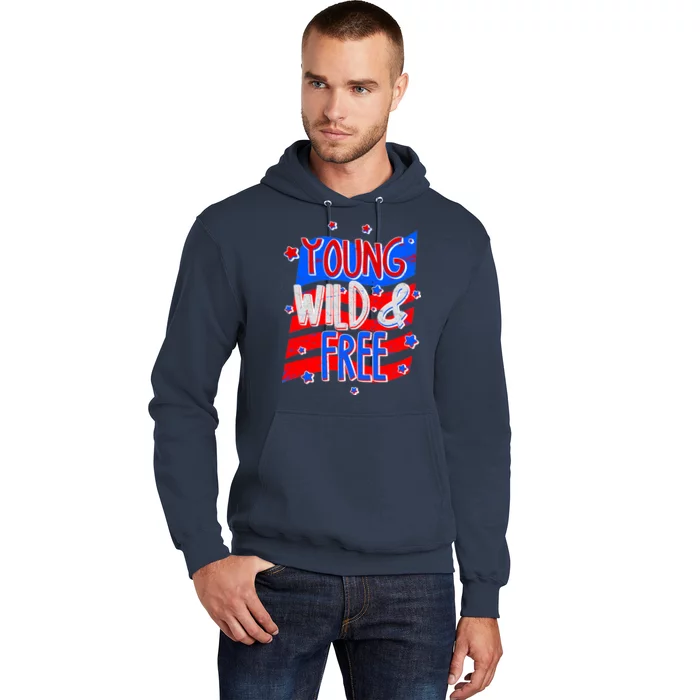 Young Wild & Free Red White & Blue Hoodie