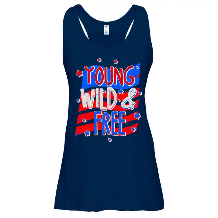 Young Wild & Free Red White & Blue Ladies Essential Flowy Tank