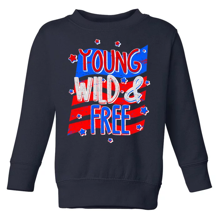 Young Wild & Free Red White & Blue Toddler Sweatshirt