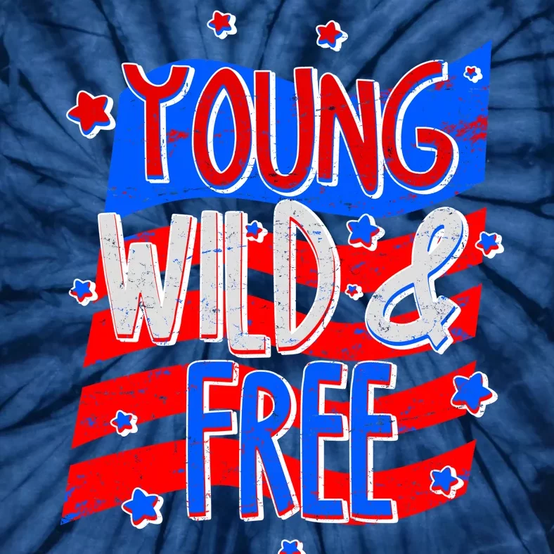 Young Wild & Free Red White & Blue Tie-Dye T-Shirt