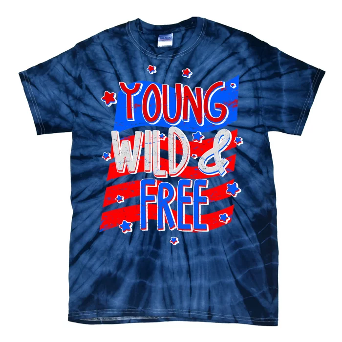 Young Wild & Free Red White & Blue Tie-Dye T-Shirt