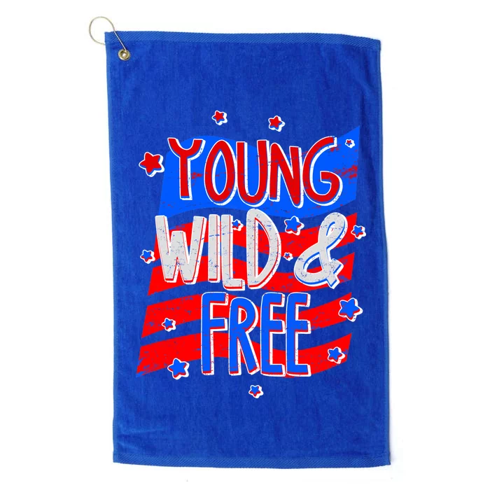 Young Wild & Free Red White & Blue Platinum Collection Golf Towel