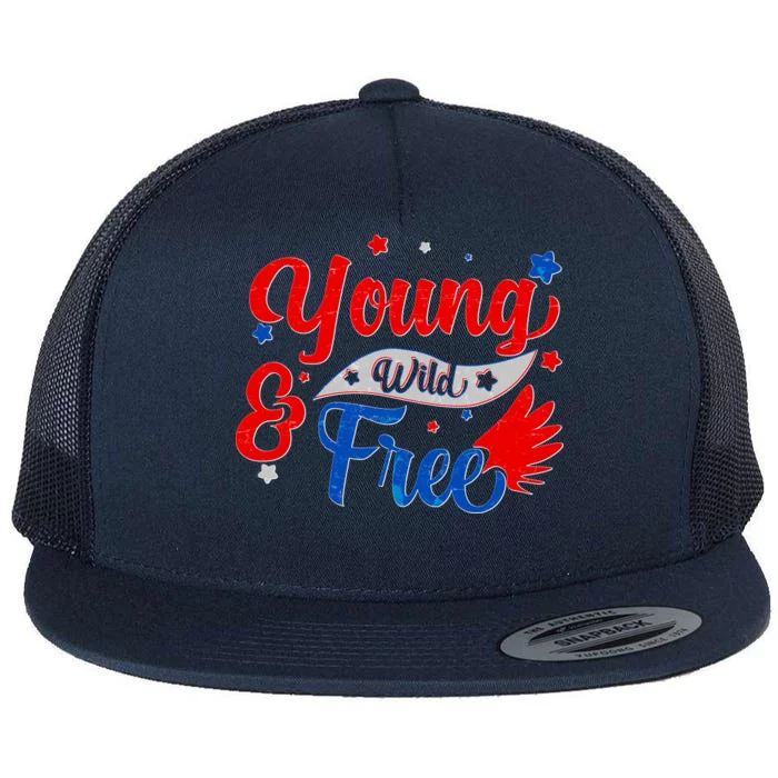 Young Wild And Free USA Flat Bill Trucker Hat