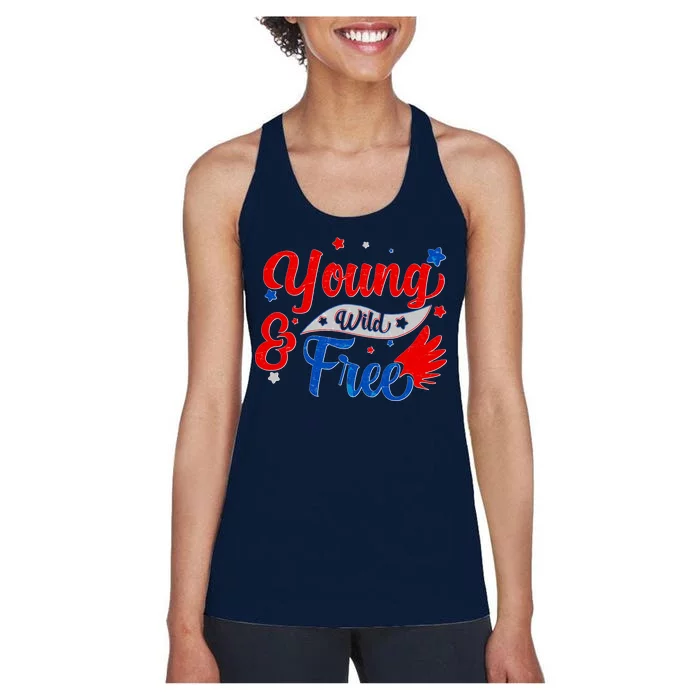 Young Wild And Free USA Women's Racerback Tank