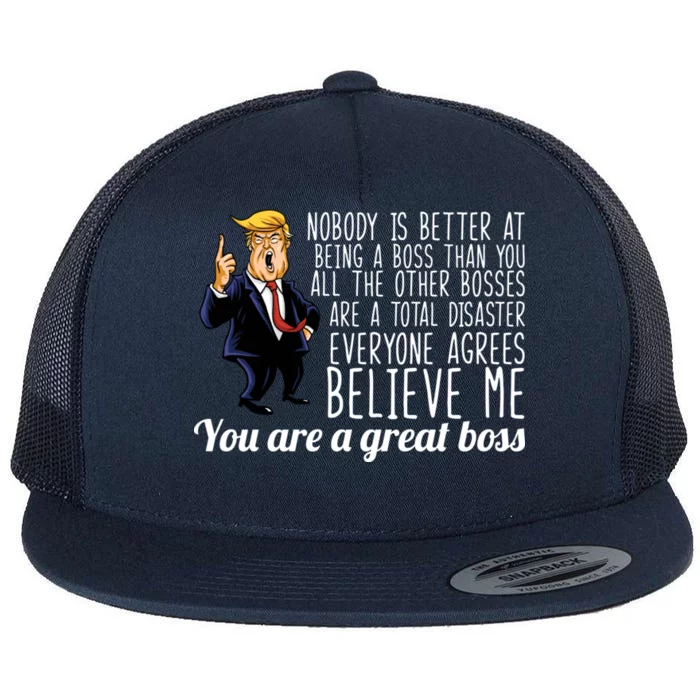 Your A Great Boss Donald Trump Flat Bill Trucker Hat