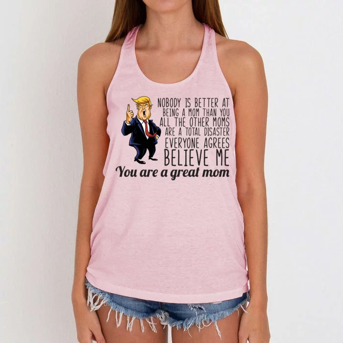 Your A Great Mom Donald Trump Women's Knotted Racerback Tank