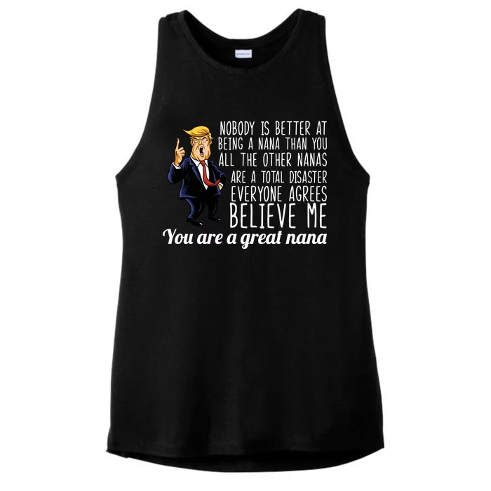 Your A Great Nana Donald Trump Ladies Tri-Blend Wicking Tank