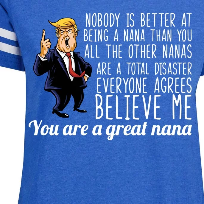 Your A Great Nana Donald Trump Enza Ladies Jersey Football T-Shirt