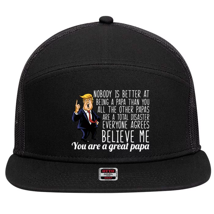 Your A Great Papa Donald Trump 7 Panel Mesh Trucker Snapback Hat