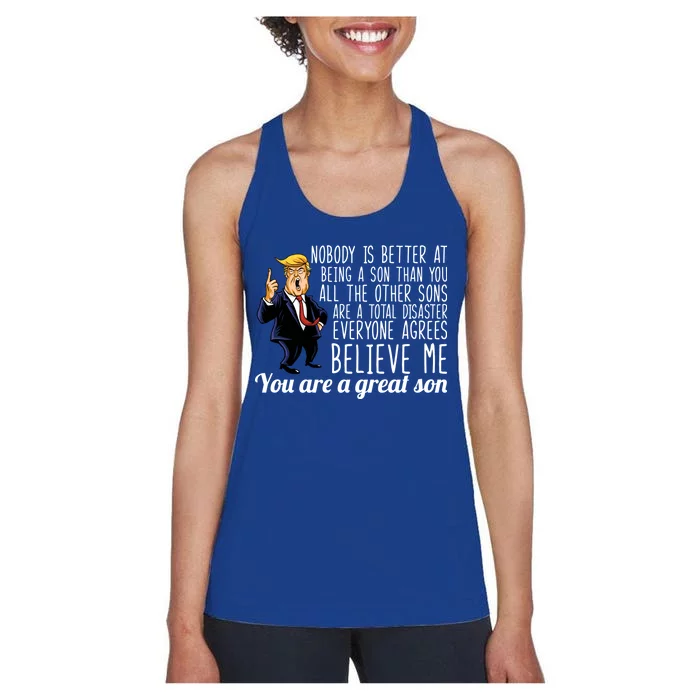 Your A Great Son Donald Trump Women's Racerback Tank