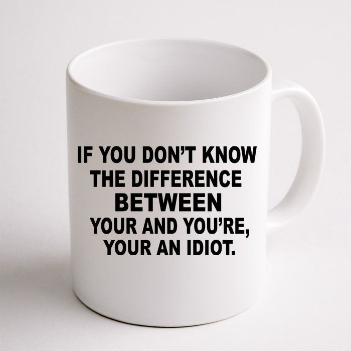 Your and You're Your an Idiot Front & Back Coffee Mug