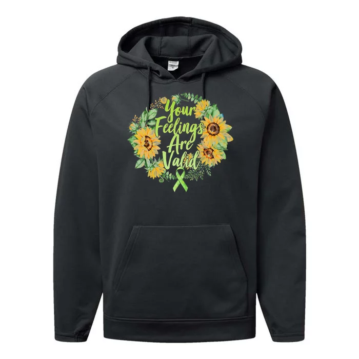 Your Feelings Are Valid Mental Health Awareness Performance Fleece Hoodie