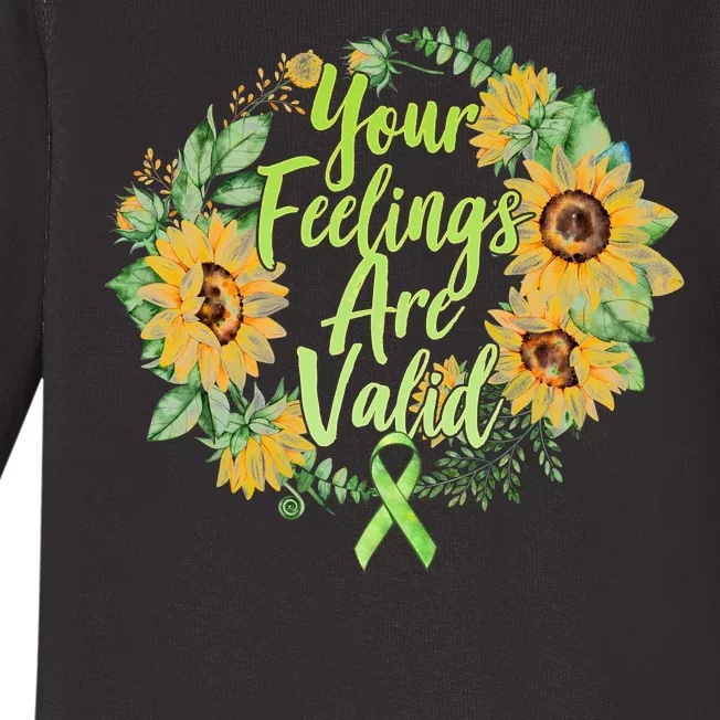 Your Feelings Are Valid Mental Health Awareness Baby Long Sleeve Bodysuit