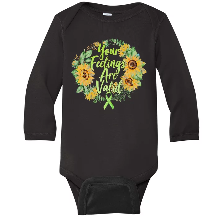 Your Feelings Are Valid Mental Health Awareness Baby Long Sleeve Bodysuit