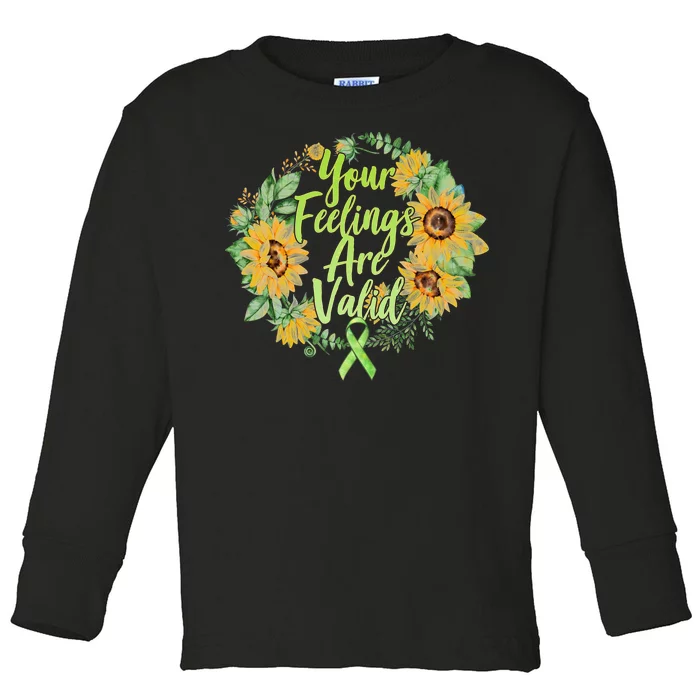 Your Feelings Are Valid Mental Health Awareness Toddler Long Sleeve Shirt