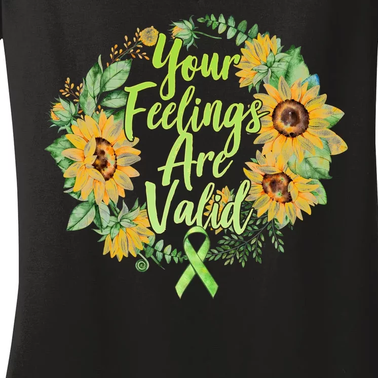 Your Feelings Are Valid Mental Health Awareness Women's V-Neck T-Shirt