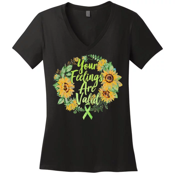 Your Feelings Are Valid Mental Health Awareness Women's V-Neck T-Shirt