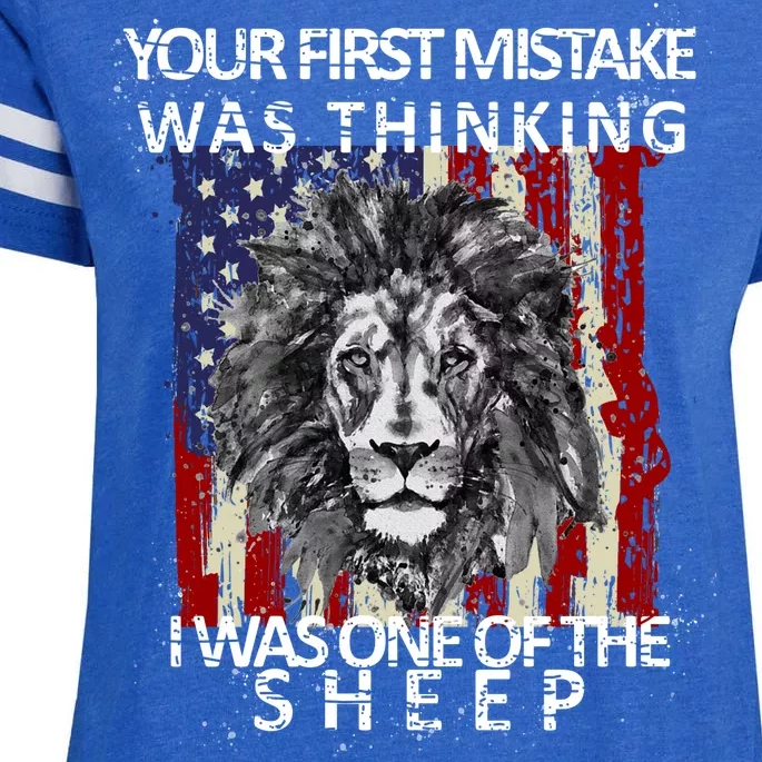 Your First Mistake Was Thinking I Was One Of The Sheep Enza Ladies Jersey Football T-Shirt