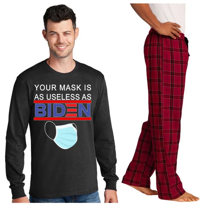 Your Mask Is As Useless As Biden Pro Trump Long Sleeve Pajama Set