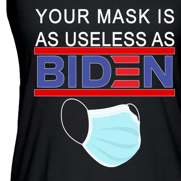 Your Mask Is As Useless As Biden Pro Trump Ladies Essential Flowy Tank