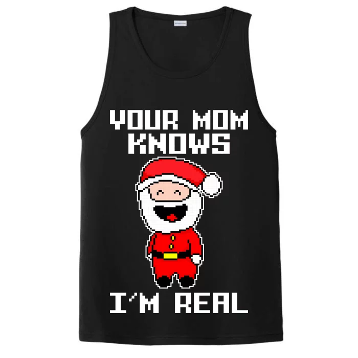 Your Mom Knows I'm Real Santa Christmas Performance Tank