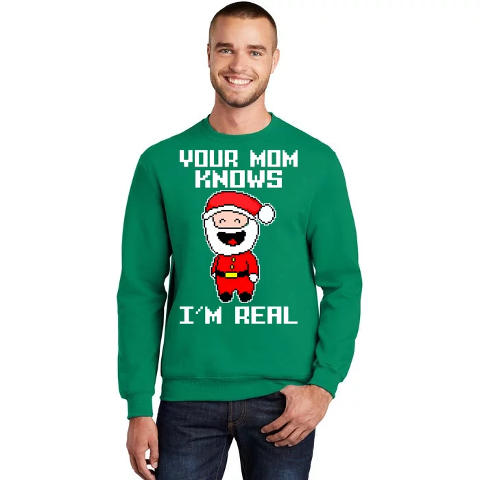 Your Mom Knows I'm Real Santa Christmas Sweatshirt