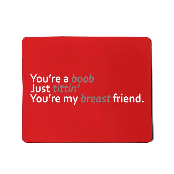 You're A Boob Just Tittin You're My Breast Friend Mousepad