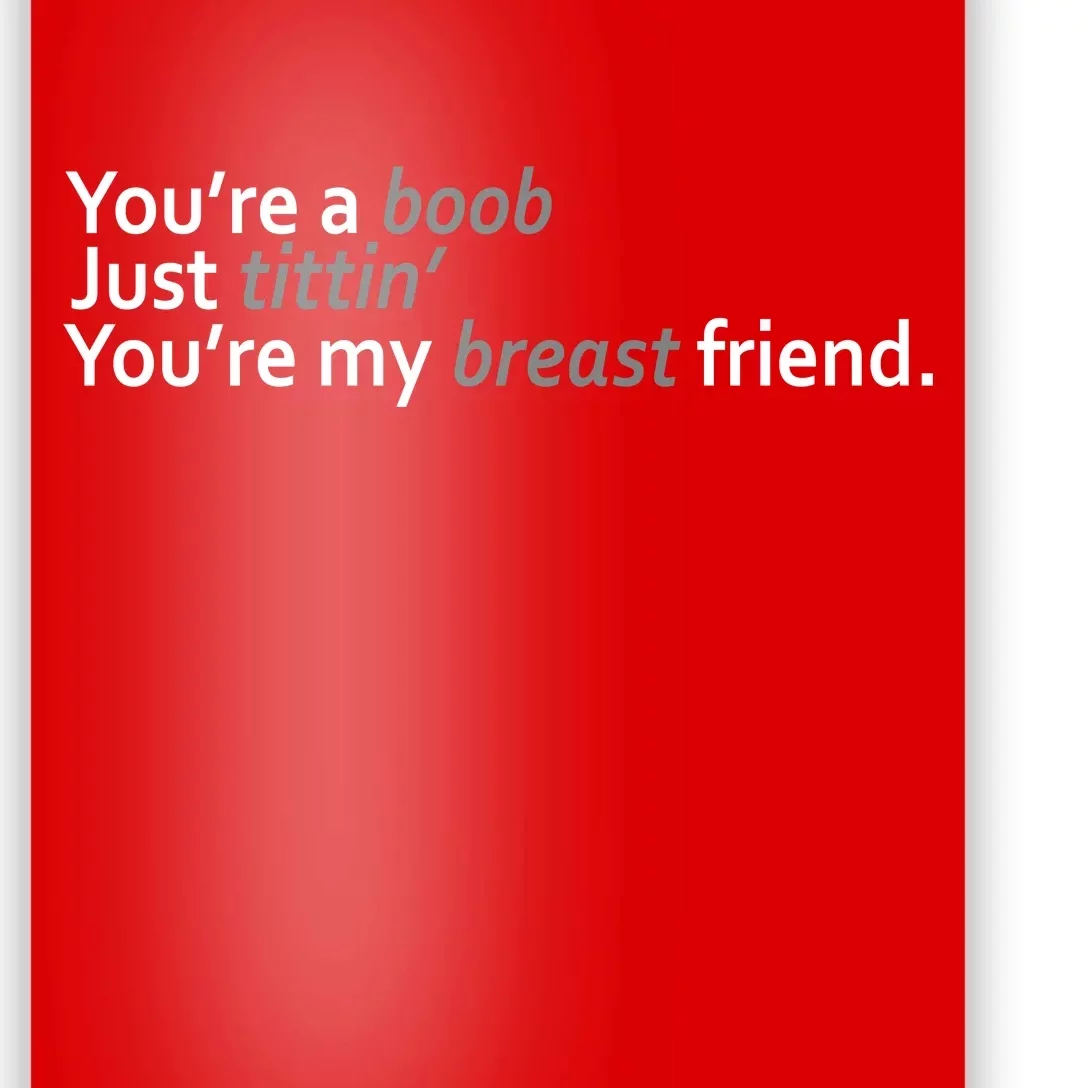 You're A Boob Just Tittin You're My Breast Friend Poster