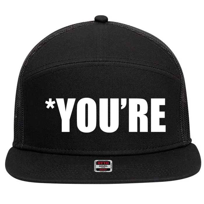 *You're Funny Grammar 7 Panel Mesh Trucker Snapback Hat