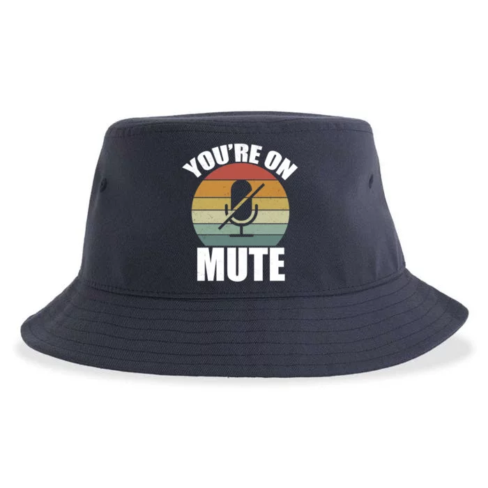 You're On Mute Retro Funny Sustainable Bucket Hat