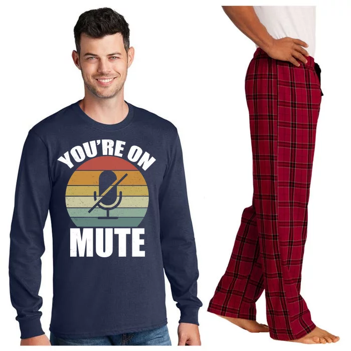 You're On Mute Retro Funny Long Sleeve Pajama Set