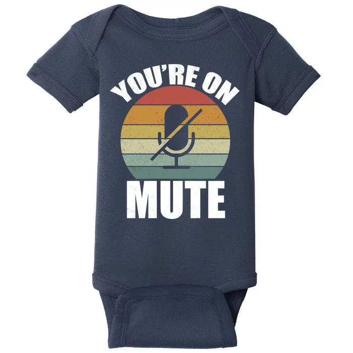 You're On Mute Retro Funny Baby Bodysuit