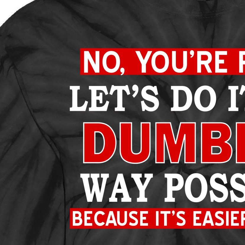You're Right Let's Do The Dumbest Way Possible Humor Tie-Dye Long Sleeve Shirt