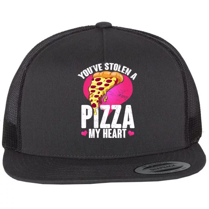 You've Stolen A Pizza My Heart Flat Bill Trucker Hat