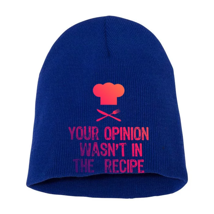 Your Opinion Wasnt In The Recipe Funny Cooker Gift Short Acrylic Beanie