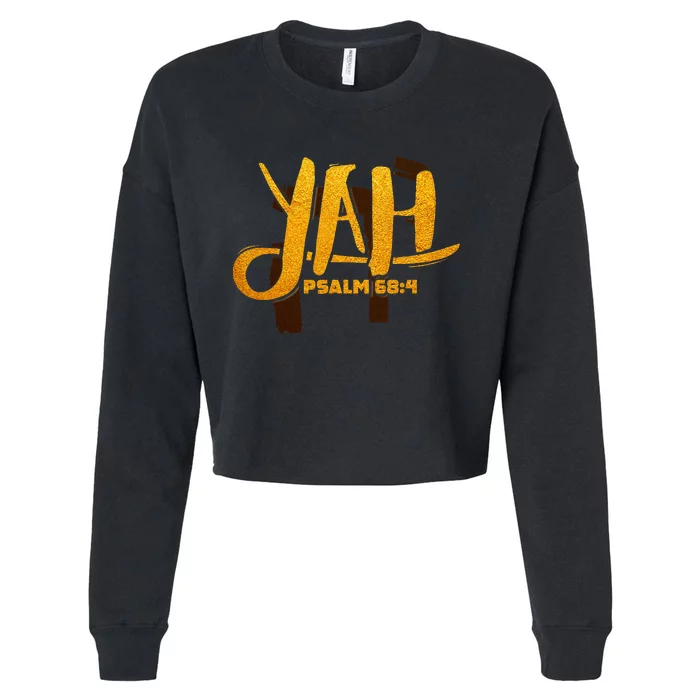 Yah Psalm 684 Hebrew Israelite Yahweh Yhwh Cropped Pullover Crew