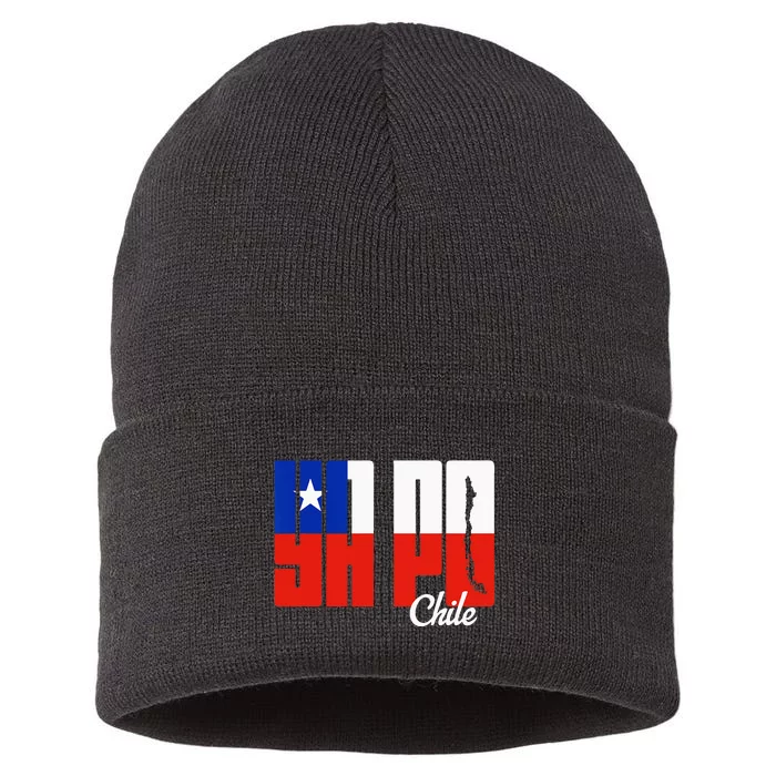 Ya Po Chile Flag And Map Word Fill Sustainable Knit Beanie