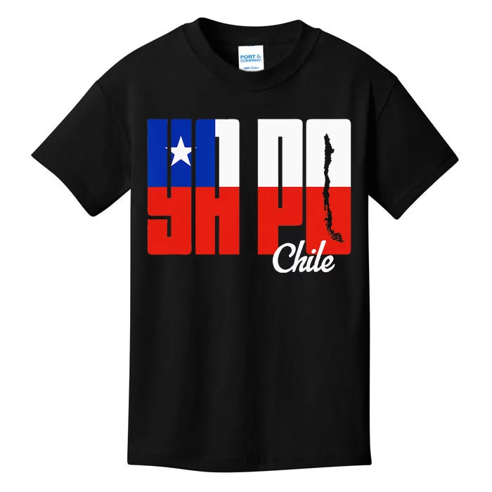 Ya Po Chile Flag And Map Word Fill Kids T-Shirt