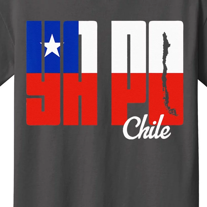 Ya Po Chile Flag And Map Word Fill Kids T-Shirt