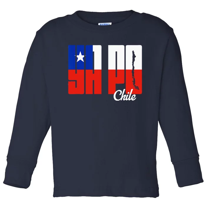 Ya Po Chile Flag And Map Word Fill Toddler Long Sleeve Shirt