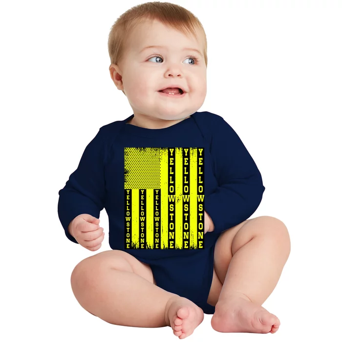 Yellowstone National Park Flag Baby Long Sleeve Bodysuit