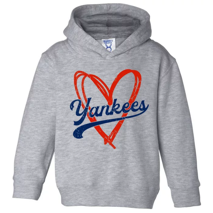 Yankee Personalized Name Retro Vintage Heart Toddler Hoodie