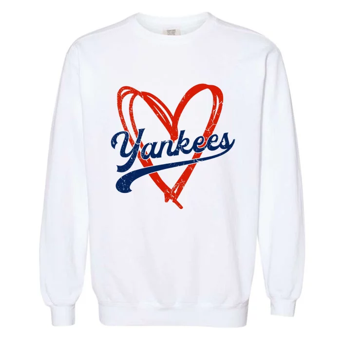 Yankee Personalized Name Retro Vintage Heart Garment-Dyed Sweatshirt