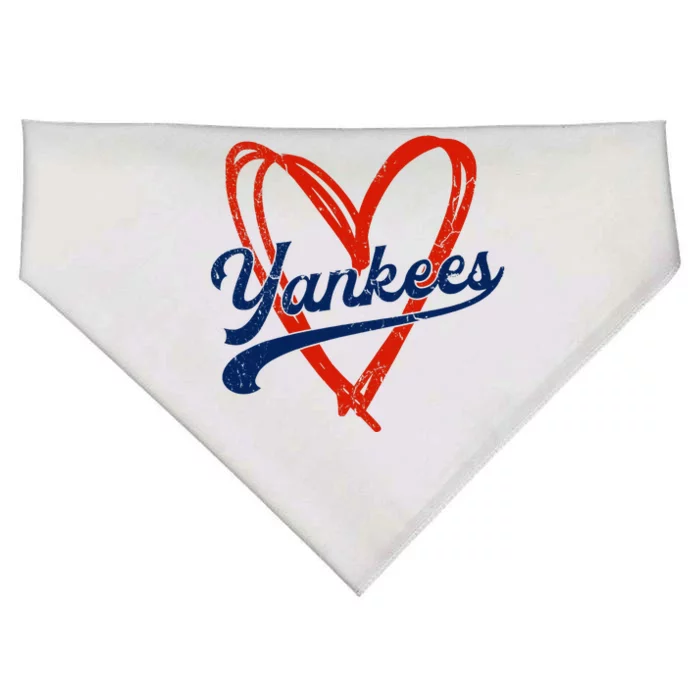 Yankee Personalized Name Retro Vintage Heart USA-Made Doggie Bandana