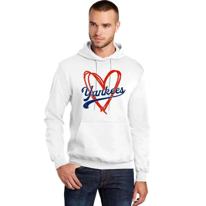 Yankee Personalized Name Retro Vintage Heart Hoodie